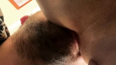 Bearded gay hunk gives fantastic blowjob at the office