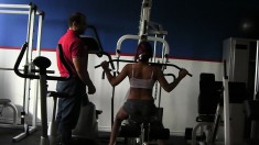 Trainer Helps A Hottie Work Out On The Equipment Before He Nails Her