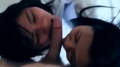 Asian medical students double blowjob